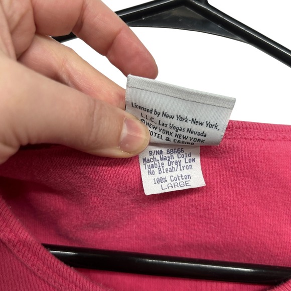 Pink Crop Baby Tee L New York Graphic Palm Tree Touristcore Retro Casual Basic - Picture 5 of 8